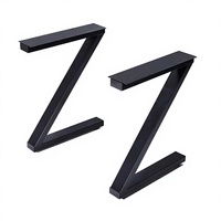 Pieds de table en acier au carbone en forme de Z, style minimaliste moderne, pour bureau et table à manger, avec un design simple
