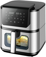 Freidora de Aire Digital Anbolife de 8L, Acero Inoxidable, 10 Programas Preestablecidos, Antiadherente, Apagado Automático, Clase Energética, Cocina Doméstica, OEM, ODM