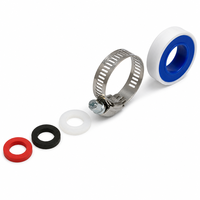 Kit de joints de plomberie, joints toriques assortis, colliers de serrage pour tuyaux, ruban d'étanchéité PTFE, boîte à outils pour cuisine, salle de bain, jardin, irrigation, tuyauterie