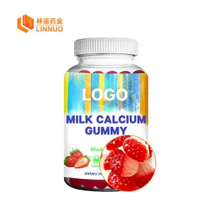 उच्च गुणवत्ता वाले दूध कैल्शियम Gummies कैंडी हड्डी विकास की खुराक रास्पबेरी निजी लेबल OEM
