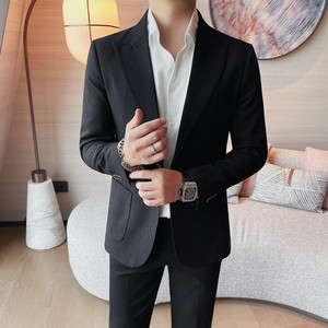 Elegante Completo <span class=keywords><strong>Estivo</strong></span> da Uomo in Poliestere/Rayon, Nuovo Stile <span class=keywords><strong>Doppiopetto</strong></span> con Bottoni, Abbigliamento Formale, Giacca da Uomo - Product Image 4