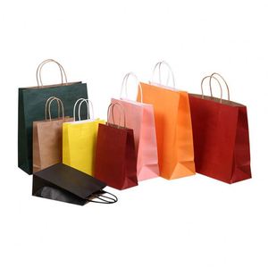 Sac en papier kraft blanc personnalisé avec logo, sacs en papier kraft personnalisés recyclables avec logo, vente chaude - Product Image 5