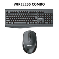 JERTECH KM500 Keyboard dan Mouse komputer, Keyboard dan Mouse Kombo ukuran penuh 104 tombol senyap pabrik, ukuran penuh PC Gaming kustom 2.4GHz