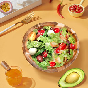 Kitchen Decorative Serving Solid Wooden Salad <b>Bowl</b> X <b>Large</b> for Fruits, Salad - Product Image 5