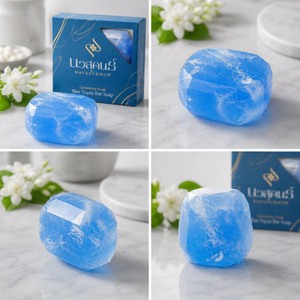 Navasukhon Gemstone <b>Soap</b> Blue Topaz Bar <b>Soap</b> Stone <b>Soap</b> <b>Scented</b> Luxury Cute Natural Beauty Product from Thailand - Product Image 4