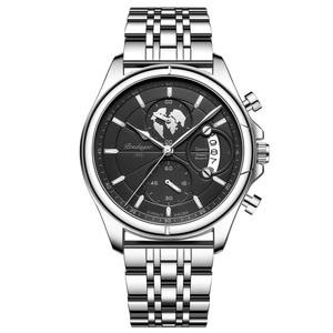 <span class=keywords><strong>Reloj</strong></span> <span class=keywords><strong>de</strong></span> Cuarzo <span class=keywords><strong>de</strong></span> Lujo para Hombre 989G, Casual, Completamente <span class=keywords><strong>de</strong></span> Acero Inoxidable, Resistente al Agua 3BAR, Cronógrafo, Visualización <span class=keywords><strong>de</strong></span> Fecha, Manecillas Luminosas, Aleación - Product Image 5