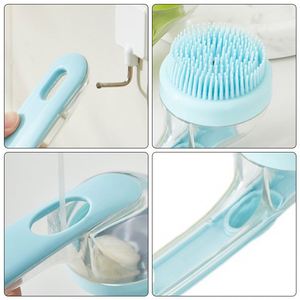 Custom Pet Bath <b>Brush</b> Green Easy Clean Silicone Soft Pet <b>Brush</b> WIth Shampoo Dispenser for Promotion - Product Image 4