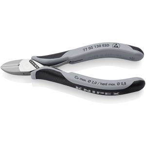 Cisailles latérales Knipex ESD 77 02 130, largeur de tête 8,5 mm, cuivre max. 2,0 mm, acier dur max. 0,8 mm, fabriqué en Allemagne - Product Image 1