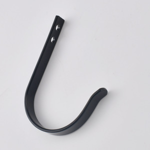 Iron Rectangle Wall <b>Hook</b> <b>Black</b> Coat and Cap <b>Hook</b> for Door or Wall Mounting with Screws Included Carbon Steel - Product Image 2