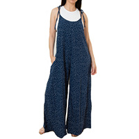 Vente chaude Combinaison Jambe Lâche Pantalon Avec Poches Cravate Sangle Imprimé Floral Viscose Femmes Combinaisons