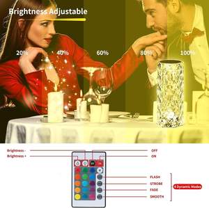 Lámpara Nocturna de Cristal LED de PVC Moderna y Romántica, con 16 Colores Cambiantes RGB, Recargable por USB, para Decoración de Interiores, Mesa o Escritorio, Venta al Por Mayor - Product Image 3