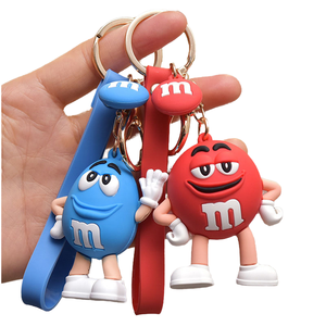 Creative PVC Bean Keychains Cartoon Doll Design Student Bag Car Accessories Wholesale Gift UV Printing Non-Toxic Eco-Friendly