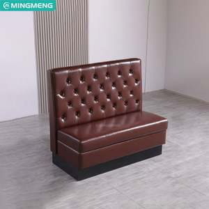 American Style Modern Leather Solid Wood Customized Booth <b>Seating</b> Cafe Restaurant Commercial Furniture Sets - Product Image 6