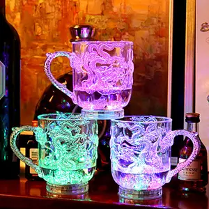 Ag New Creative Water Sensing Luminous Dragon Cup Led Luminous Cup Colorful Pineapple Luminous Beer Cup