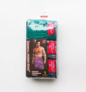 Comodi pantaloncini da <span class=keywords><strong>uomo</strong></span> larghi in tessuto misto cotone a quadri in tinta unita <span class=keywords><strong>Boxer</strong></span> <span class=keywords><strong>con</strong></span> bottone Fly 3 pezzi - Product Image 2