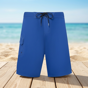 Short de bain triangle personnalisé pour homme, taille élastique, couleur unie, séchage rapide, 100 % polyester, tricoté, délavé, style sportif - Product Image 4