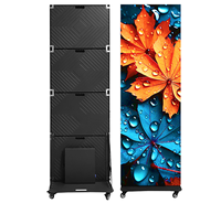 Écran d'affichage LED vertical en aluminium moulé sous pression, signalisation numérique autoportante pour hall d'hôtel