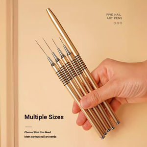 Ensemble de pinceaux à ongles en métal durable, plusieurs tailles, stylos à lignes fines pour la peinture au gel UV, manucure - Product Image 3