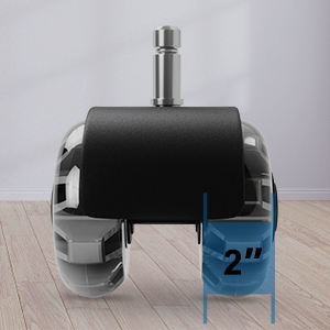 Atacado <span class=keywords><strong>2</strong></span> Polegada Duplo Rolamento Preto Transparente PU Rodízio Giratório Rodas Móveis Escritório Cadeira <span class=keywords><strong>Caster</strong></span> - Product Image 6