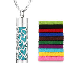 Hot Selling Hollow Design Stainless Steel Perfume <strong>Diffuser</strong> Essential Oil Aromatherapy Box Geometric Pendant <strong>Necklace</strong> for Couple - Product Image 5
