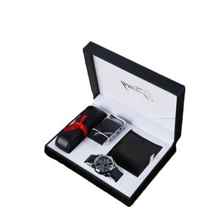 High Quality Genuine Leather Automatic Buckle Belt + <b>Watch</b> + Wallet Gift <b>Set</b> - Product Image 5