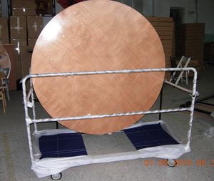 Cerimonia nuziale/evento/festa di bordo <span class=keywords><strong>in</strong></span> alluminio tavolo da pranzo rotondo tavolo pieghevole ristorazione tavolo - Product Image 4