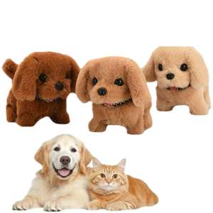Bu bir simülasyon elektrikli peluş oyuncak köpek havlayabilir, yürüyebilir, kuyruğunu sallayabilir ve başını sallayabilir. Bu sevimli bir elektronik evcil hayvan oyuncak - Product Image 1