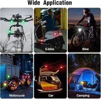 4 lumières LED intérieures sans fil, 8 couleurs et 10 modes, avec 2 perles de lampe LED lumineuses, portables et rechargeables par USB