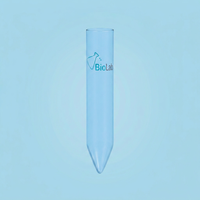 Tubes à centrifuger à fond conique en verre borosilicate 3.3 bleu, tubes transparents pour échantillons de laboratoire, OEM BIOLAB pour tests de laboratoire
