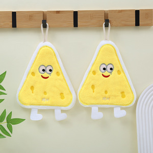 Cute Cartoon Cheese Toast Series Microfiber Home Use Baking <strong>Hand</strong> <strong>Towel</strong> Hanging Absorbent Kids' Coral Velvet <strong>Small</strong> <strong>Towel</strong> - Product Image 3