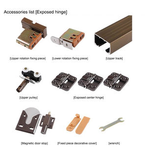 Meilleur système <span class=keywords><strong>de</strong></span> porte pliante à deux volets <span class=keywords><strong>pour</strong></span> accessoires en alliage d'aluminium, <span class=keywords><strong>fixation</strong></span> sur rail, <span class=keywords><strong>kit</strong></span> <span class=keywords><strong>de</strong></span> porte coulissante en bois, quincaillerie <span class=keywords><strong>de</strong></span> porte pliante - Product Image 2