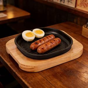 Plaque de cuisson <span class=keywords><strong>en</strong></span> <span class=keywords><strong>fonte</strong></span> épaissie style occidental pour steak, poêle barbecue coréenne, gril rayé pour viande, fromage, Teppanyaki, facile à nettoyer - Product Image 5