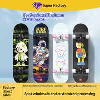 Planche à roulettes Little Champion Drift Board, plateau en PU, quatre roues, design double kick, style street, style chinois tendance, pour débutants et adultes