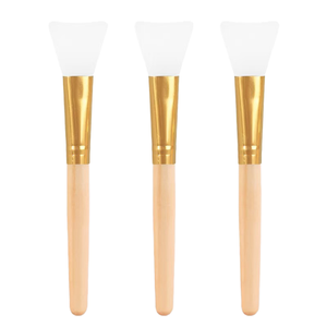 Spazzola per Pulizia Lesin in Silicone Bianco con Manico Corto in Legno Naturale di Bambù per Cucina/Pasticceria/Barbecue e Applicazione Maschere - Product Image 1