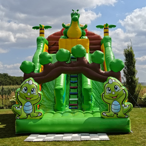 Tobogán Inflable <span class=keywords><strong>de</strong></span> Dinosaurio Verde para Niños, Tobogán Seco Combinado con Material <span class=keywords><strong>de</strong></span> Lona <span class=keywords><strong>de</strong></span> PVC <span class=keywords><strong>de</strong></span> 0.55mm, Incluye Soplador - Product Image 2