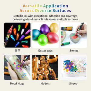 Nghệ Thuật Chuyên Nghiệp Thiết Lập 8Pcs Siêu Vàng Siêu Đầu Mực Đánh Dấu Kim Loại Tường Nghệ Thuật Graffiti Đánh Dấu Bút - Product Image 5