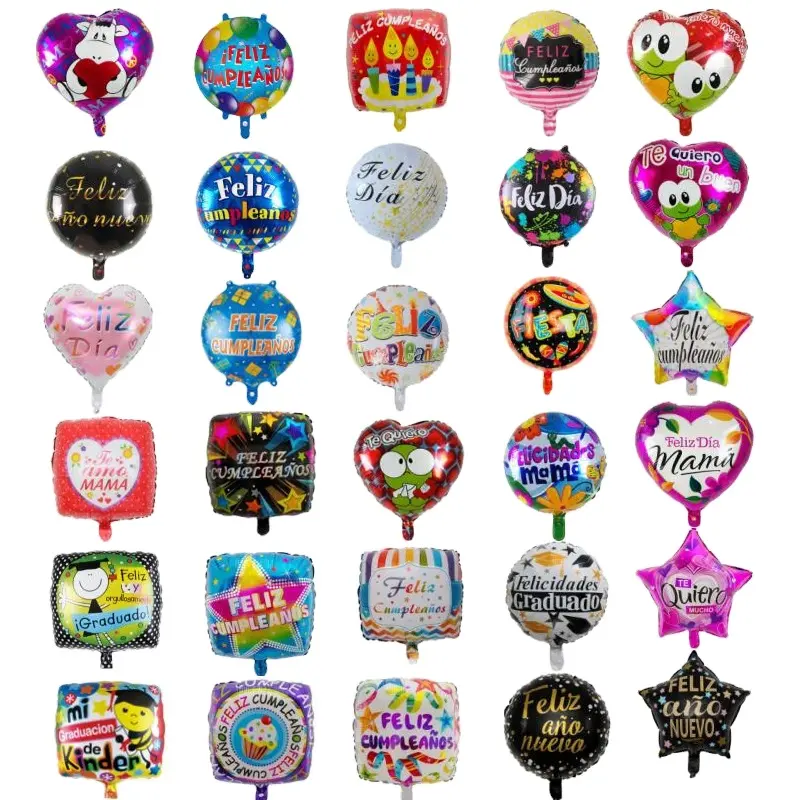 18 Zoll Spanisch Feliz Cumplea Aluminium folie Ballon Alles Gute zum Geburtstag Ballon Party Dekoration