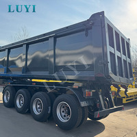Semi-remorque benne Luyi 4 essieux personnalisable en acier noir en forme de U, capacité de charge 80t, pneus neufs 12R22.5 pour le transport de marchandises en vrac, Shandong
