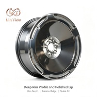 Rines de Aleación Forjada Premium para Auto, Nuevos, Perfil de Borde Profundo de 25 mm, Labio Pulido, 5 Birlos, Gris Brillante, para Autos Deportivos, Sedanes y SUVs