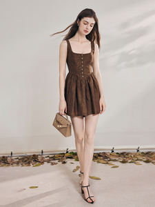 Женский летний комбинезон <span class=keywords><strong>B17</strong></span>: настраиваемый, винтажный, без рукавов, с квадратным вырезом, антистатический, приталенный, с завышенной талией - Product Image 2