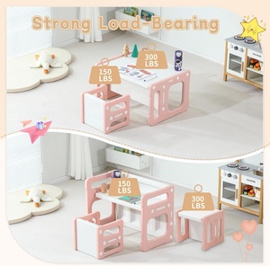 Ensemble de meubles modulaires Montessori SINKIPA pour enfants, bureau et chaise en plastique pour tout-petits, <span class=keywords><strong>table</strong></span> d'activités, étagère pour chambre à coucher, utilisation en appartement - Product Image 2