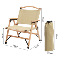 Chaise Kermit Design moderne Démontable Pliable Camping Meubles d'extérieur en bois Durable Chaise de plage avec grain de bois pour utilisation au parc