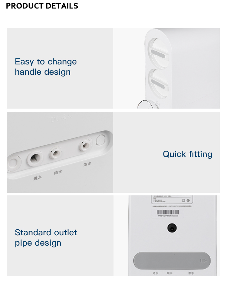 400GPD 600GPD 800GPD high flow rate tankless reverse osmosis ro system water  filter for home