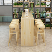Table de bar en bois massif avec structure métallique stable, non pliable, pour la maison, le sous-sol, la cave à vin, les divertissements quotidiens, meubles