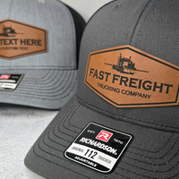 Casquette de camionneur unisexe avec logo personnalisé, patch en cuir gravé au laser, vente en gros pour entreprise de transport