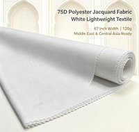 Tissu Jacquard Brocart Damassé Blanc 100% Polyester pour Rideaux, Chemins de Table et Cérémonies Nuptiales – Élégance Assurée