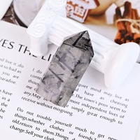 Bulk Sell Heils tein Hochwertiger hand polierter Hexagon Black Rutile Quartz Natural Crystal Tower Point für Energie