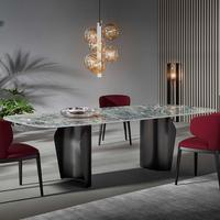 JINSA-Table de salle à manger, cuisine, 6 chaises, table à manger moderne et luxueuse avec dessus en marbre, ensemble italien classique avec 6 places