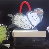 Boîte d'emballage créative en acrylique pour fleurs de fête d'anniversaire, tendance mode, avec nœud et ruban, pour cadeaux floraux, vente en gros