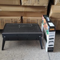 Table de pique-nique pliable portable avec logo personnalisé, en fer robuste, gain de place, pour pique-nique, plage, camping, mini barbecue au charbon de bois